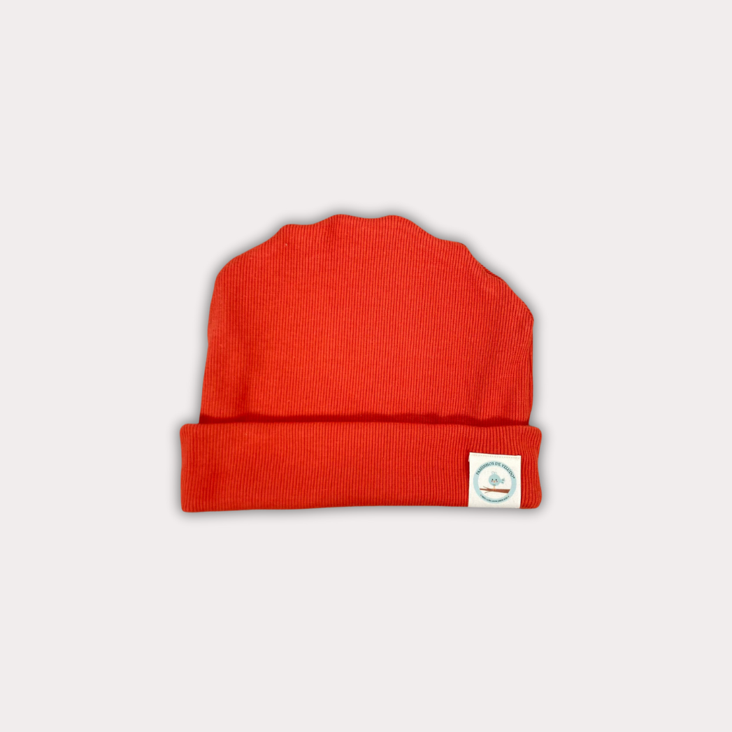 Gorros de malha canelada
