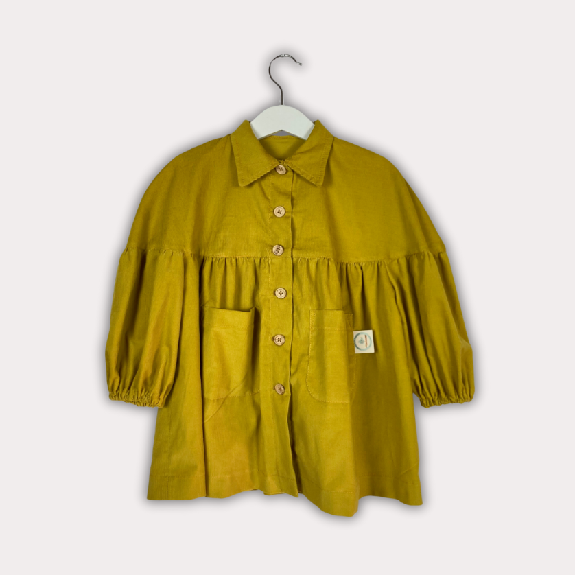 Vestido oversized em bombazine