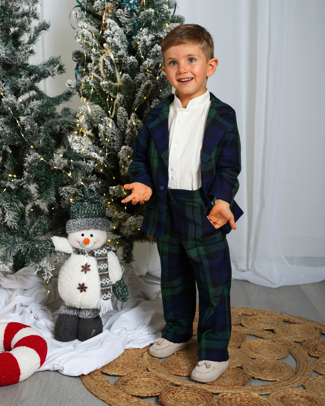 Blazer menino em tartan escocês