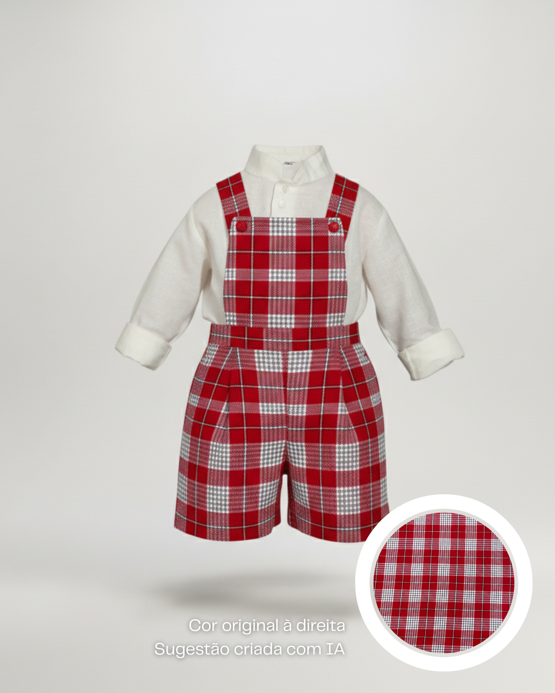 Calções de tartan escocês com alças e peito