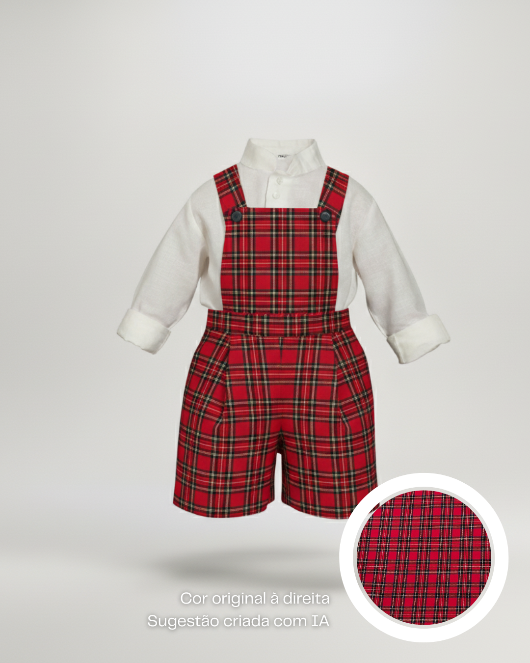 Calções de tartan escocês com alças e peito