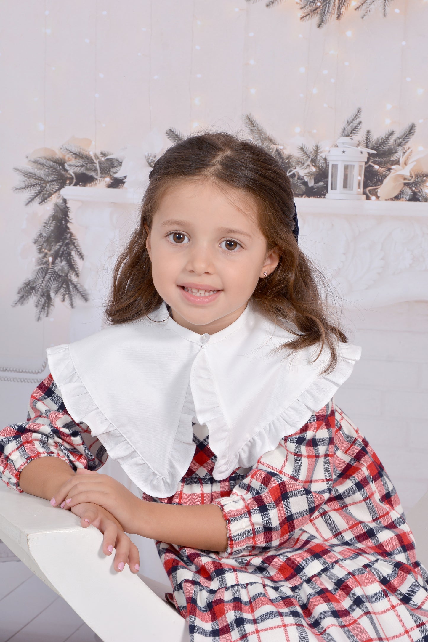 Vestido xadrez com gola amovível
