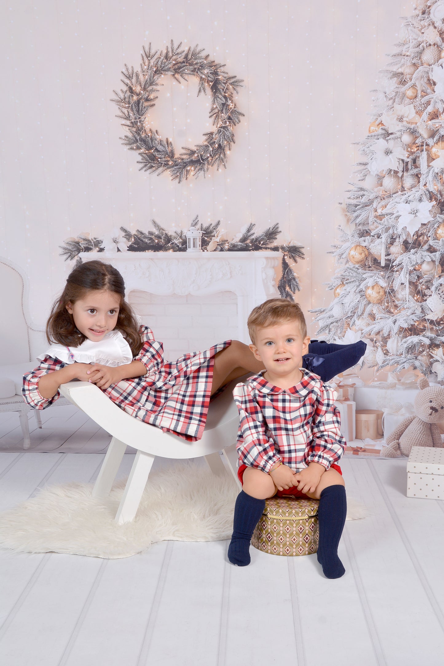 Camisa em tartan xadrez com elástico nos punhos