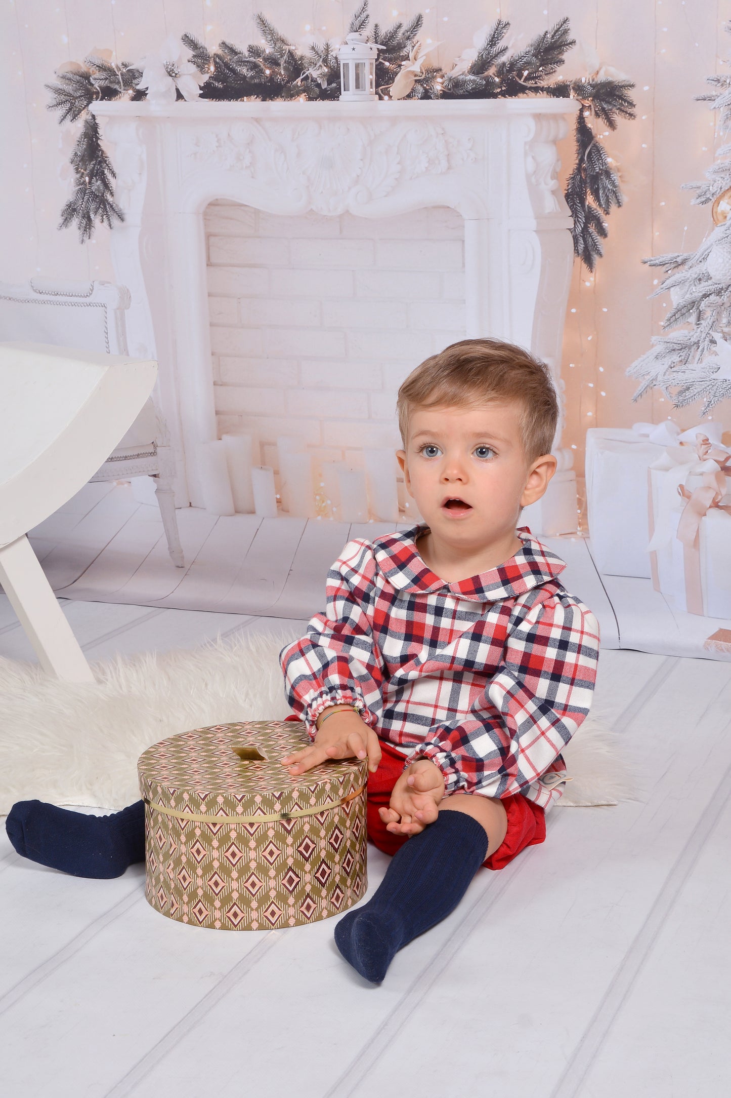 Camisa em tartan xadrez com elástico nos punhos