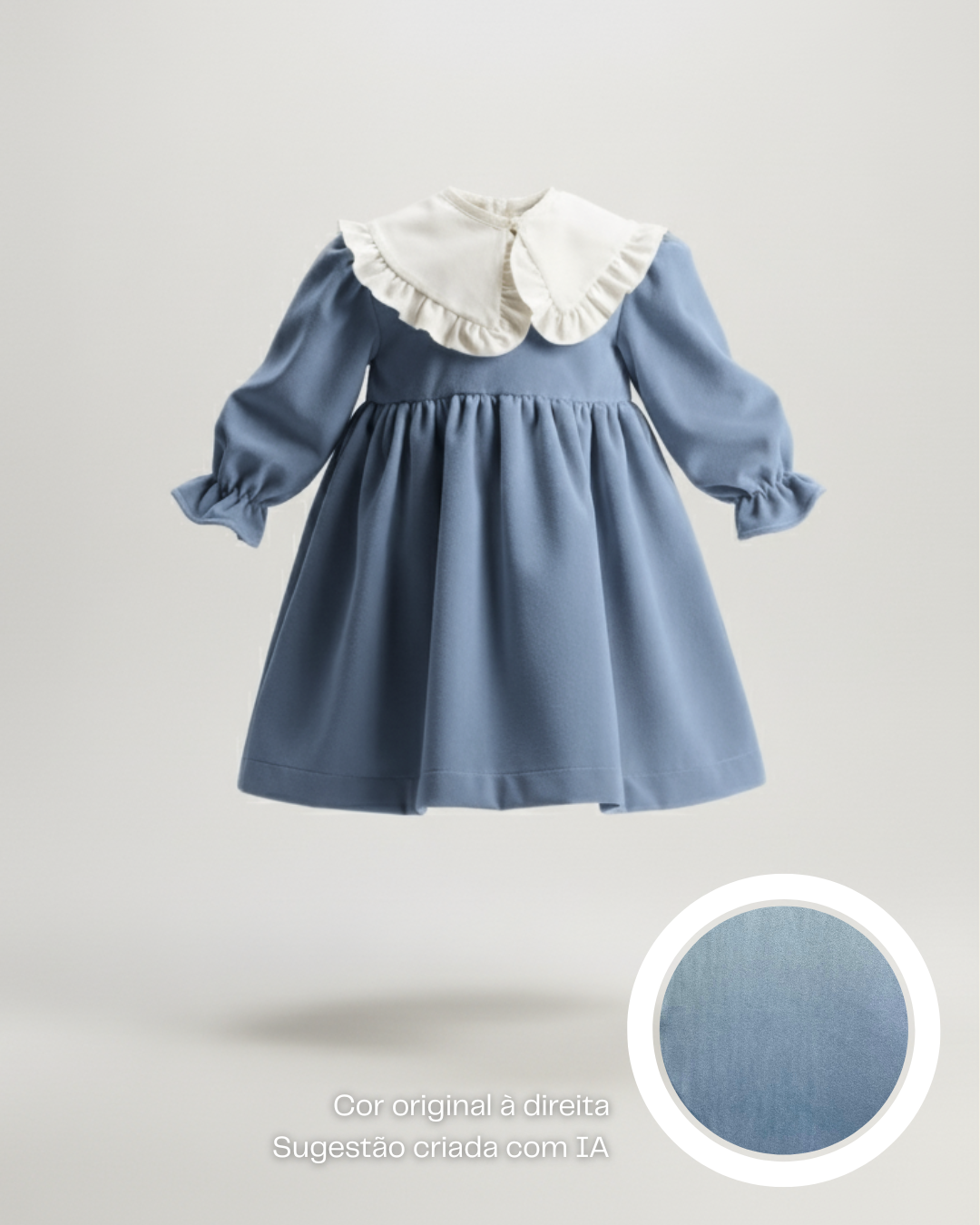 Vestido de veludo com gola amovível
