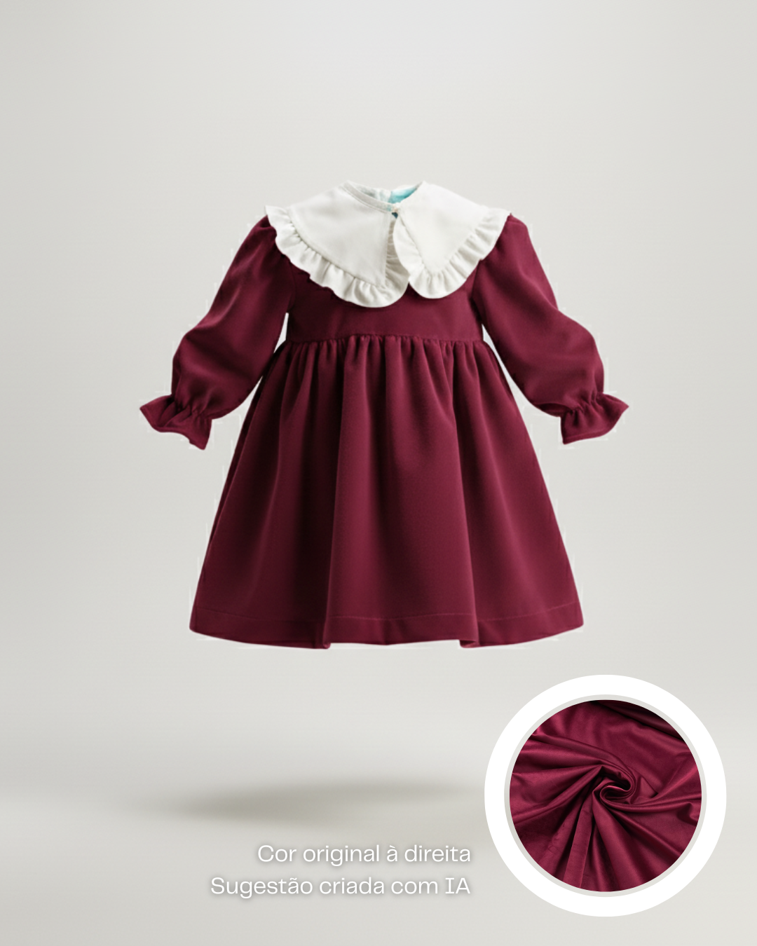 Vestido de veludo com gola amovível