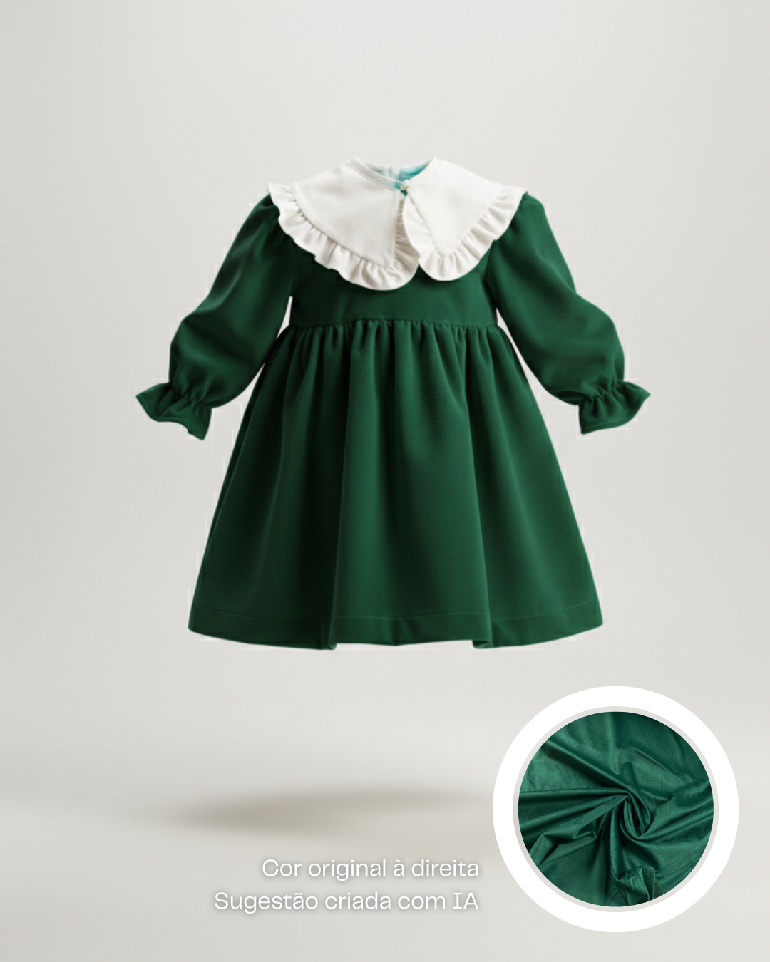 Vestido de veludo com gola amovível