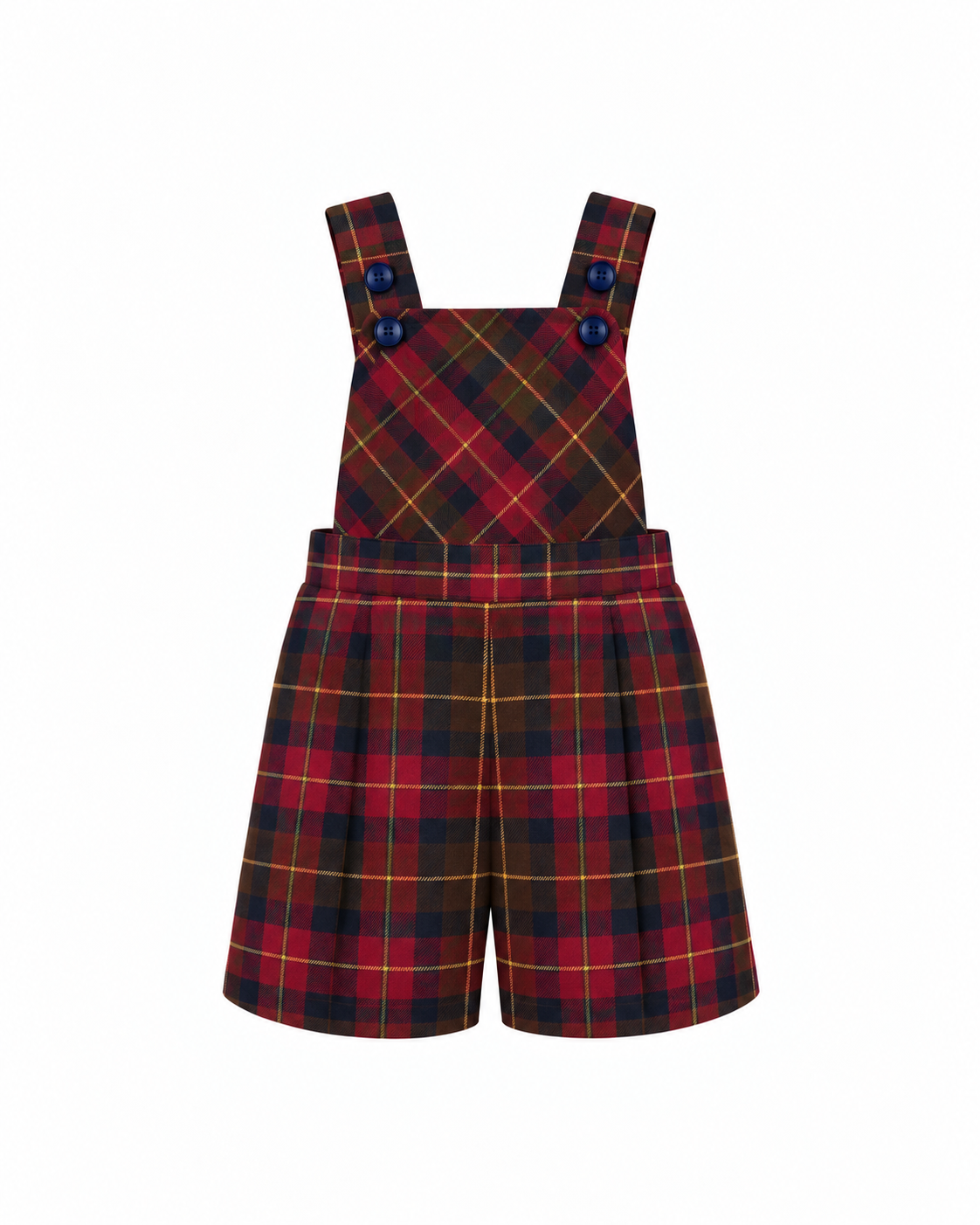 Calções De Tartan Escocês Com Alças e Peito Para Menino