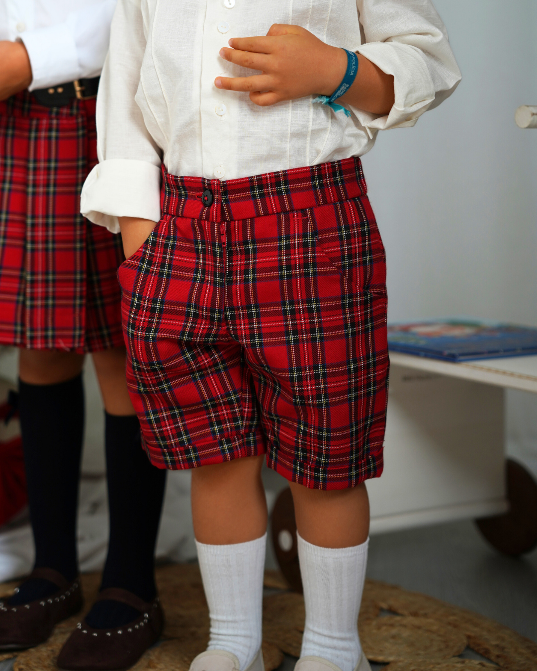 Calção em tartan
