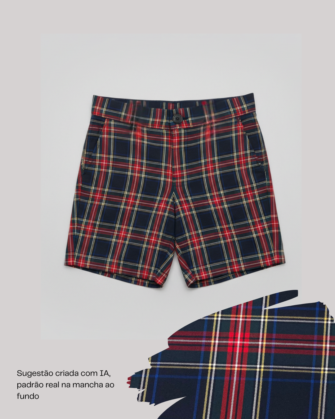Calção em tartan