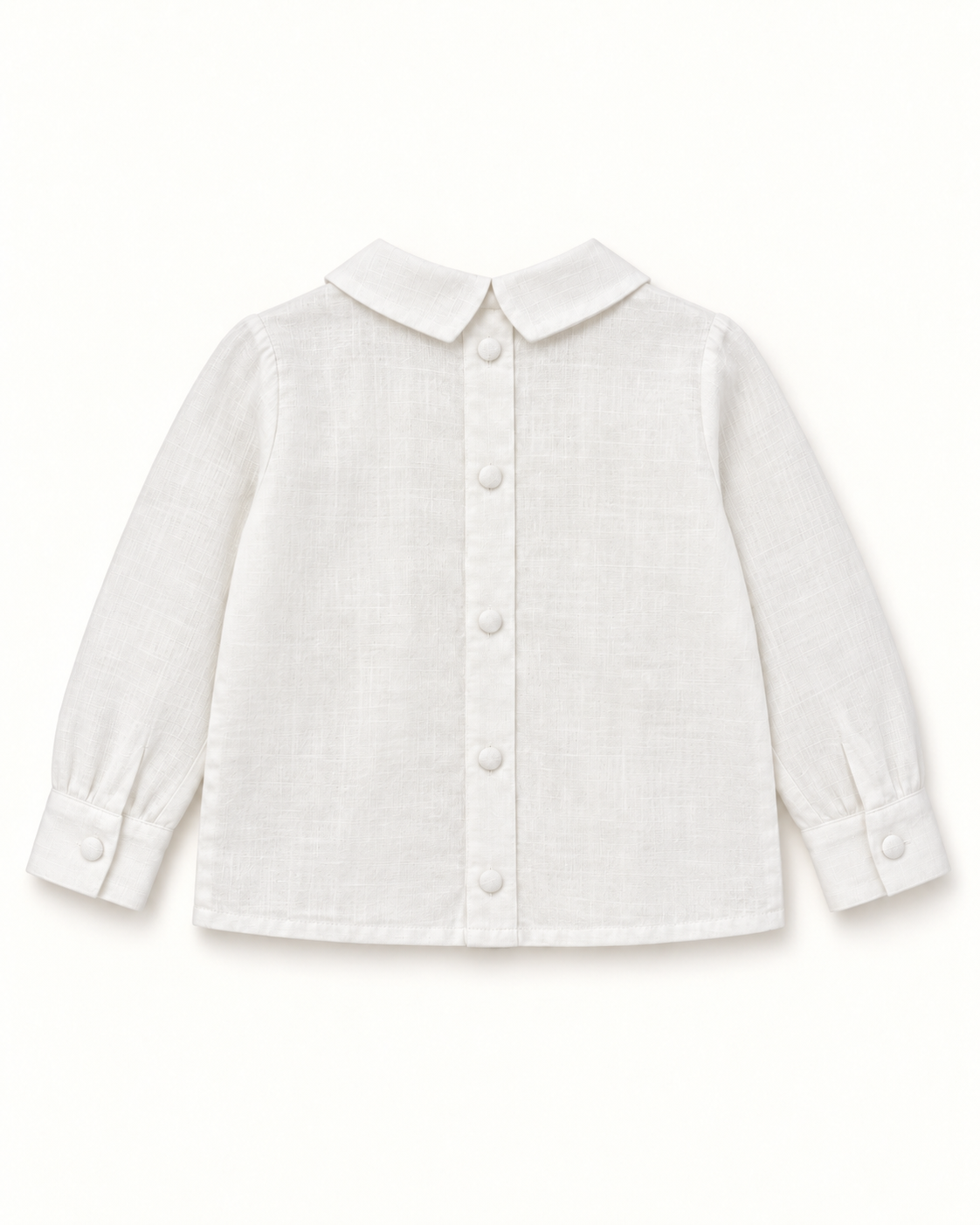 Camisa De Linho Branco Cru Com Nervuras E Renda