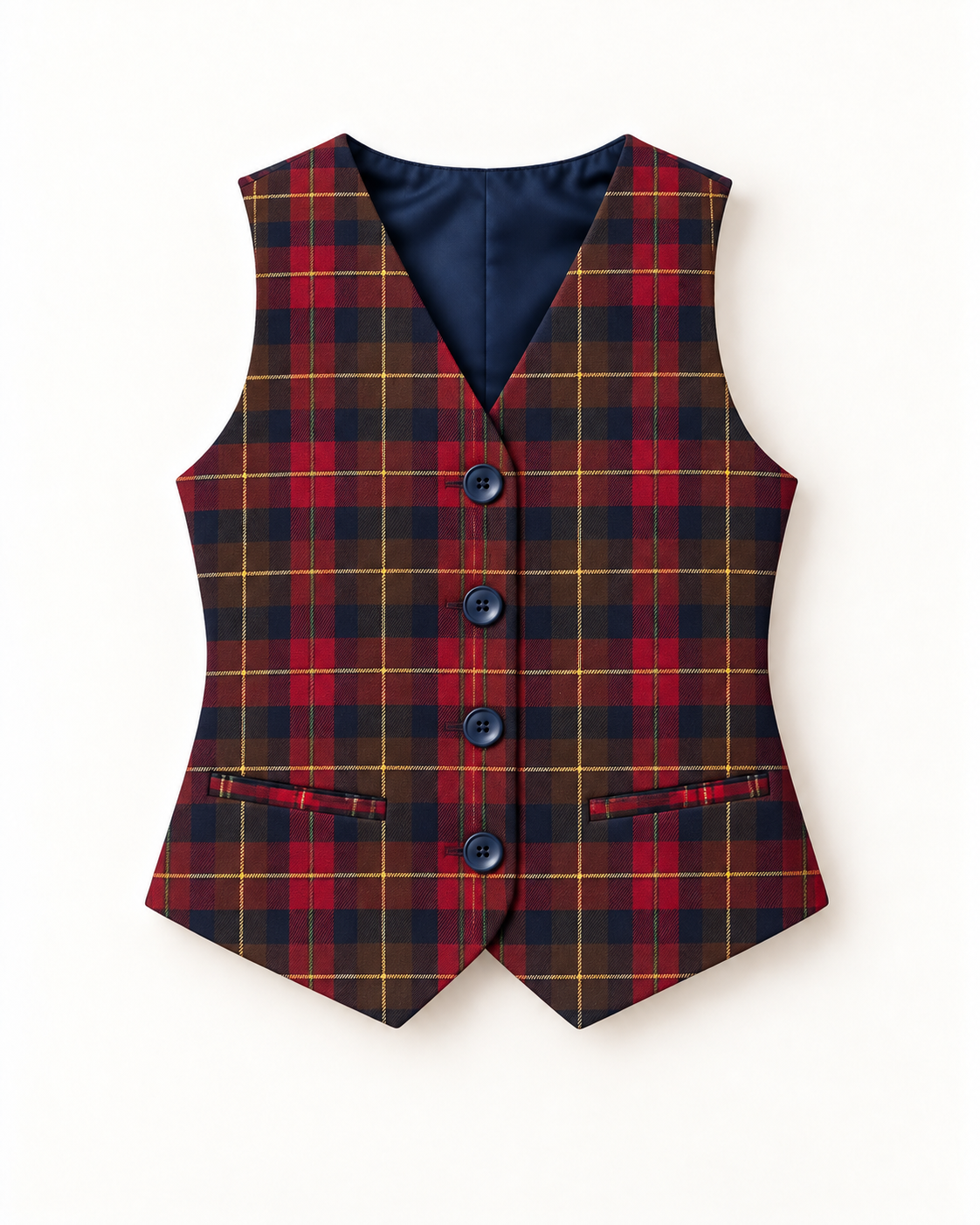Colete Unissexo Em Tartan Escocês