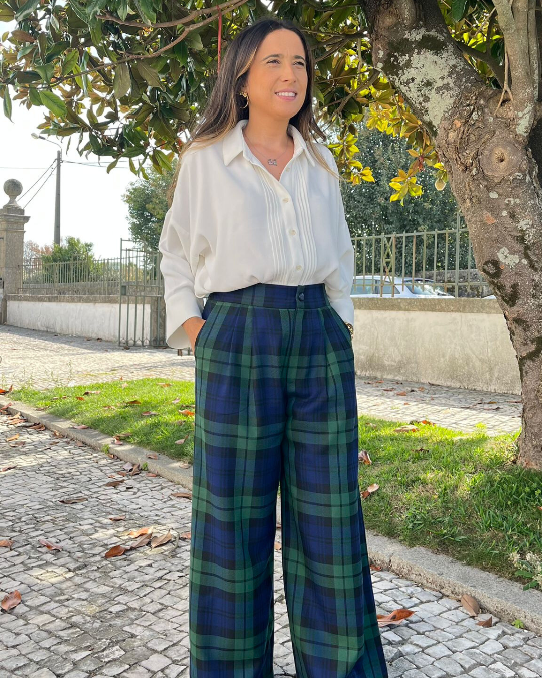 Pantalonas em tartan para adulto