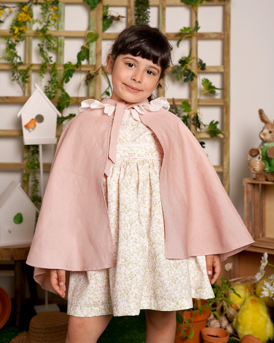 Vestido florido tons rosa