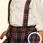 Calção em tartan com alças