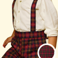 Calção em tartan com alças