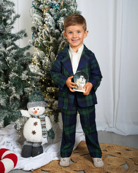 Blazer menino em tartan escocês
