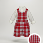 Calções de tartan escocês com alças e peito