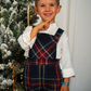 Calções De Tartan Escocês Com Alças e Peito Para Menino