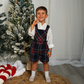 Calções de tartan escocês com alças e peito