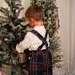 Calções de tartan escocês com alças e peito