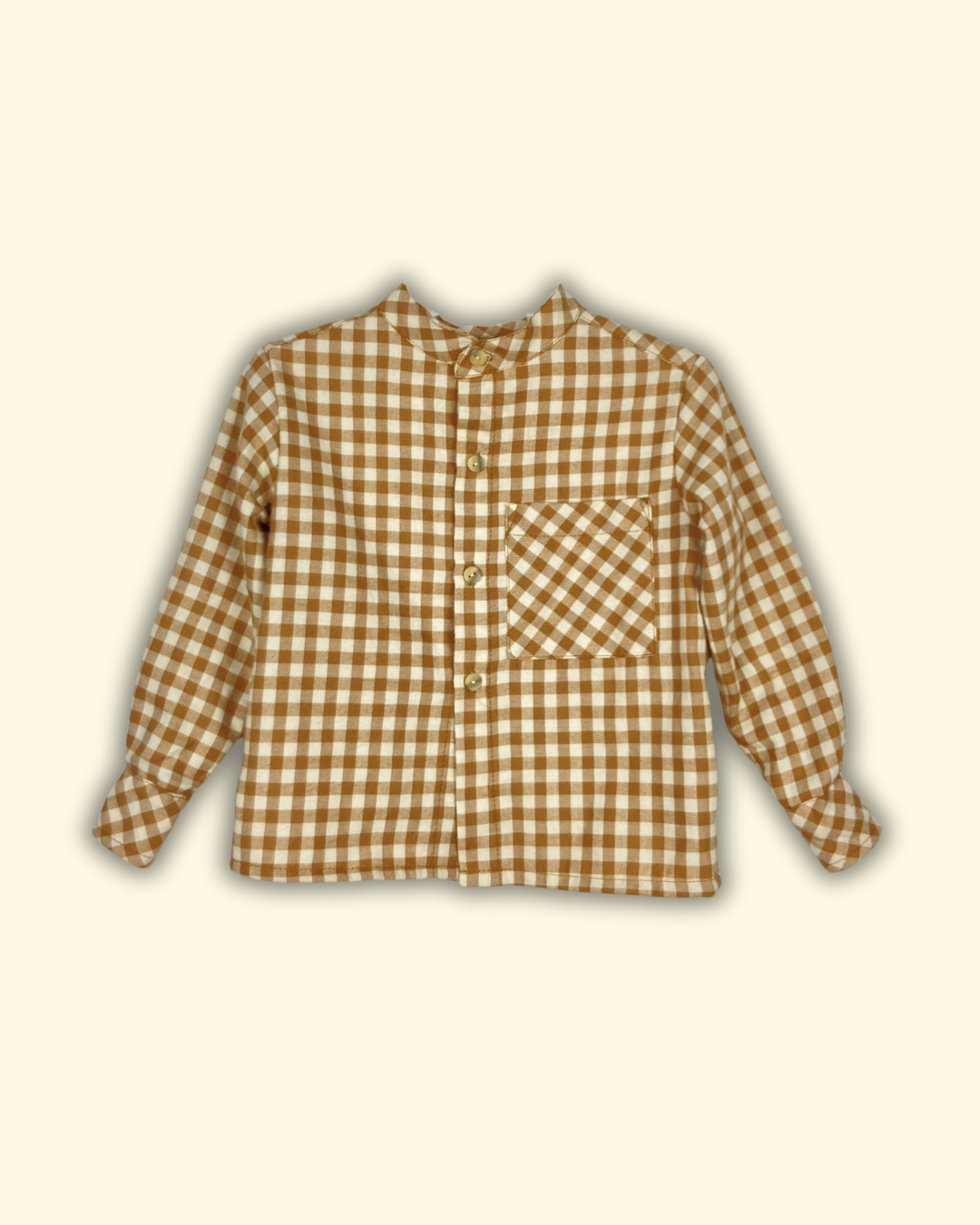 Camisa vichy en tonos camel