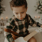 Camisa Xadrez Verde Natal E Bege Com Colarinho