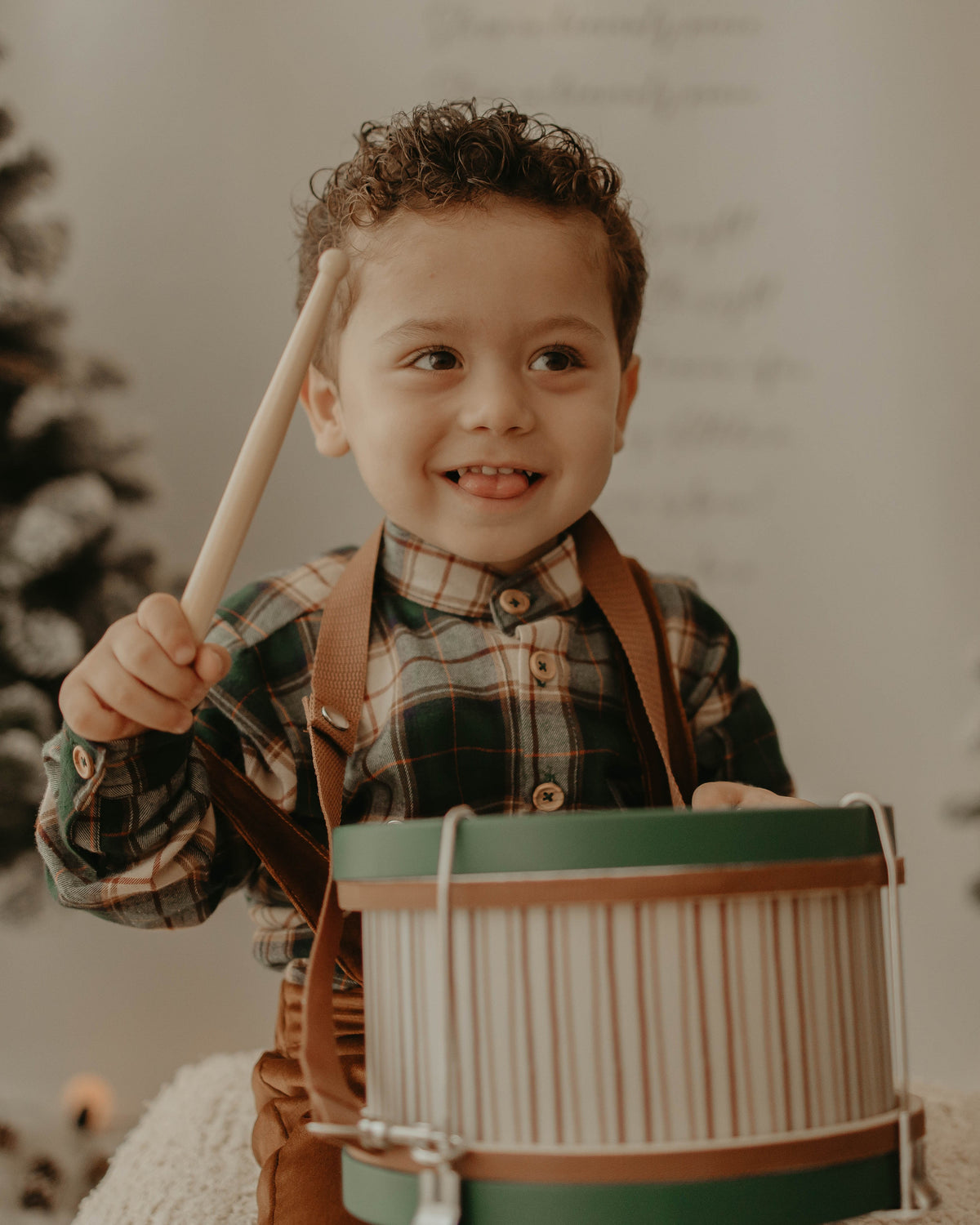 Camisa Xadrez Verde Natal E Bege Com Colarinho