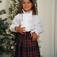 Saia de tartan com folhos