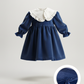 Vestido de veludo com gola amovível