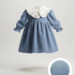 Vestido de veludo com gola amovível