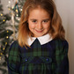 Vestido De Tartan Escocês Com Gola Branca
