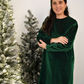 Vestido De Veludo Para Adulto Com Manga Comprida