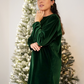 Vestido de veludo para adulto com manga comprida
