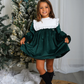 Vestido De Veludo Com Gola Rendada Amovível