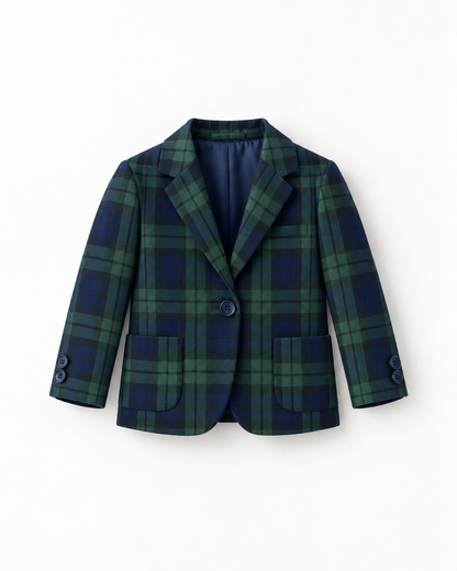 Blazer menino em tartan escocês