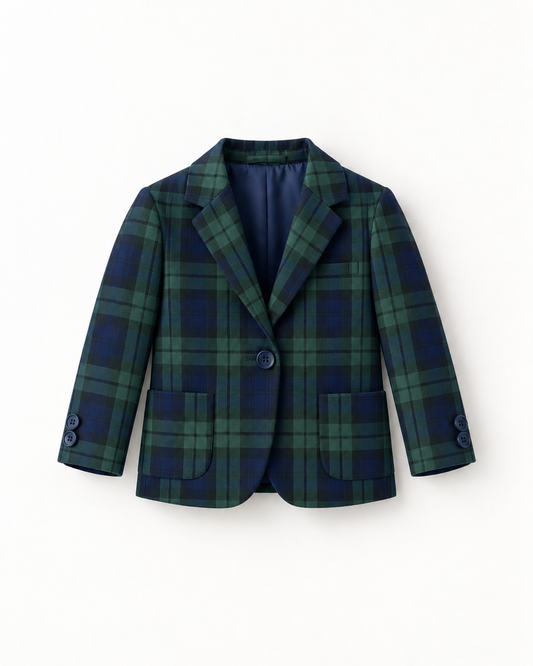 Blazer menino em tartan escocês