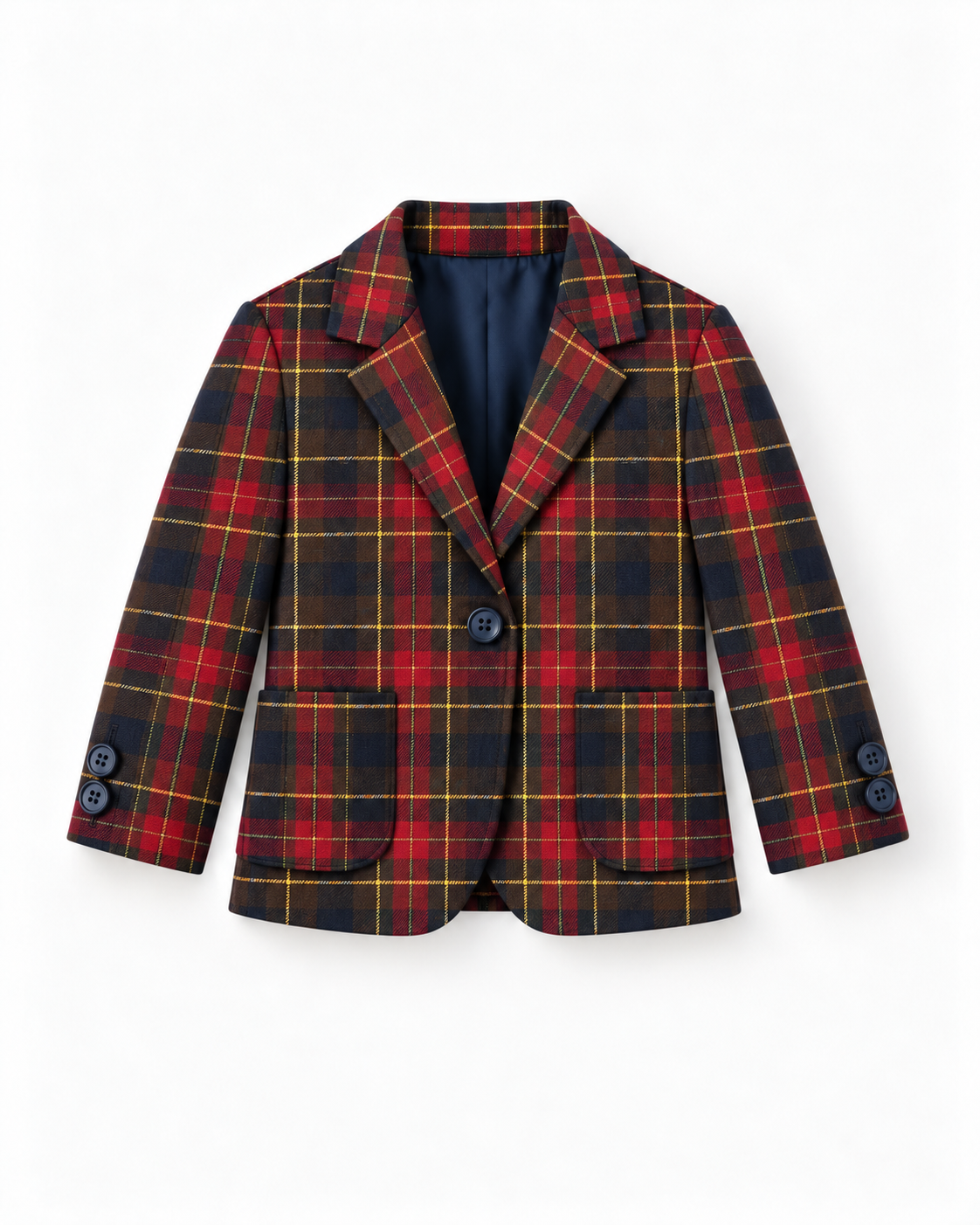 Blazer menino em tartan escocês
