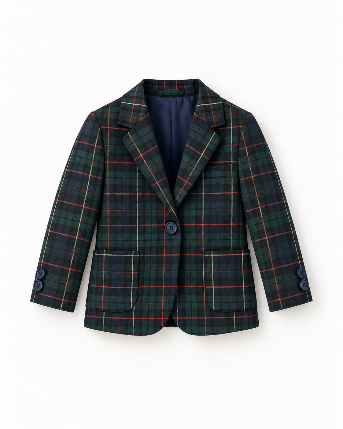 Blazer menino em tartan escocês