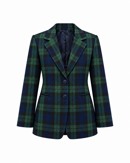 Blazer Em Tartan Escocês Para Mulher