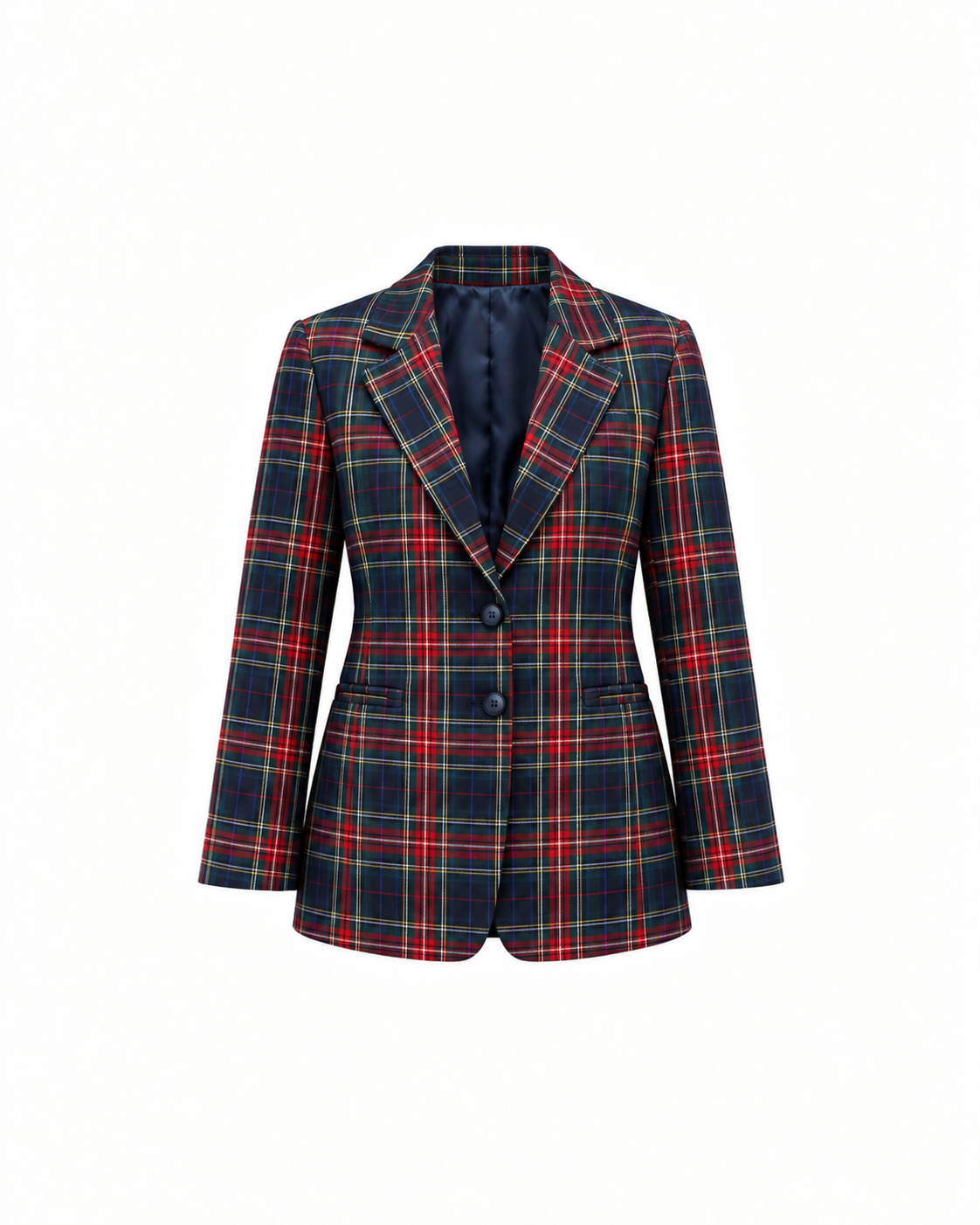 Blazer Em Tartan Escocês Para Mulher