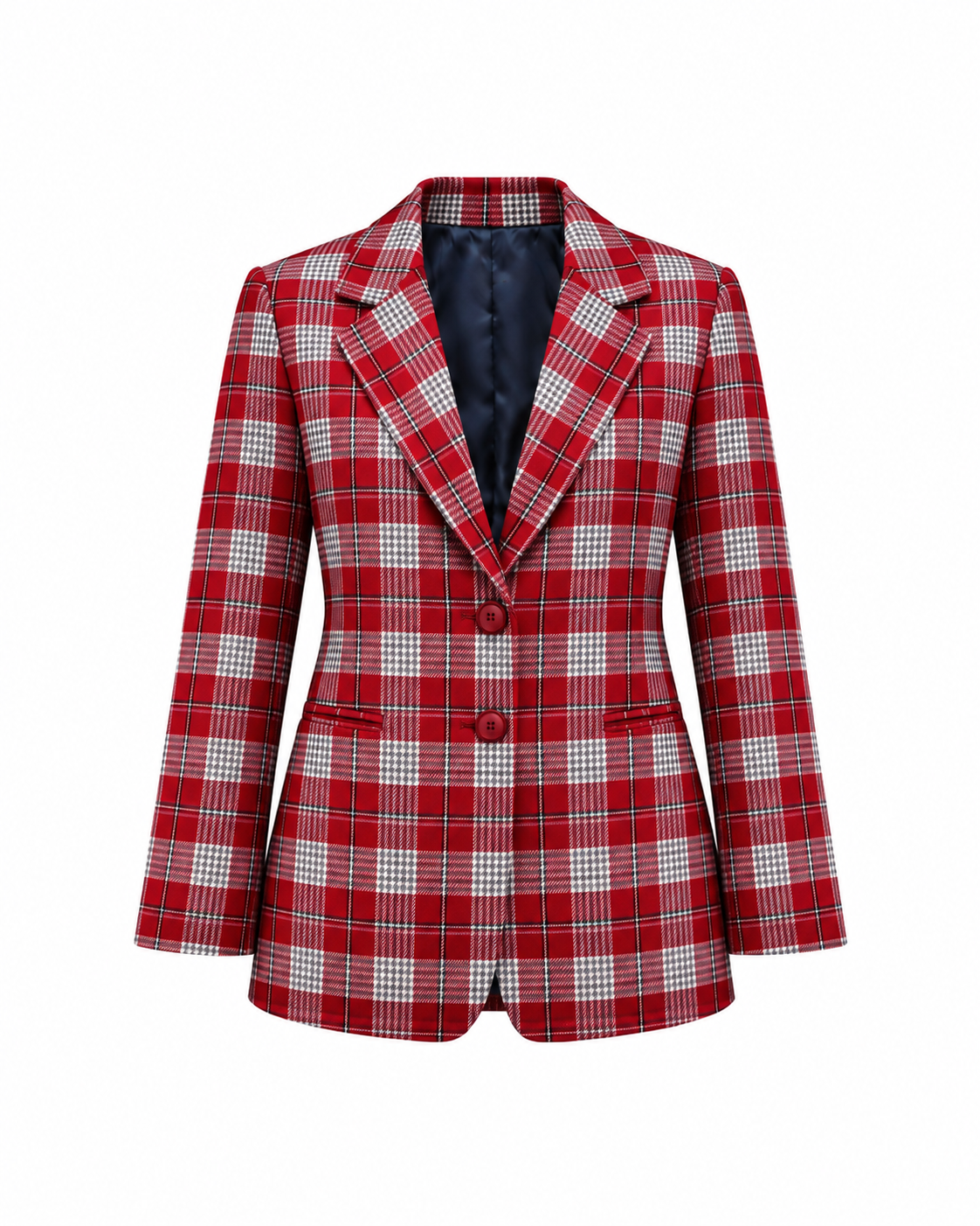 Blazer Em Tartan Escocês Para Mulher