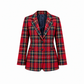 Blazer Em Tartan Escocês Para Mulher