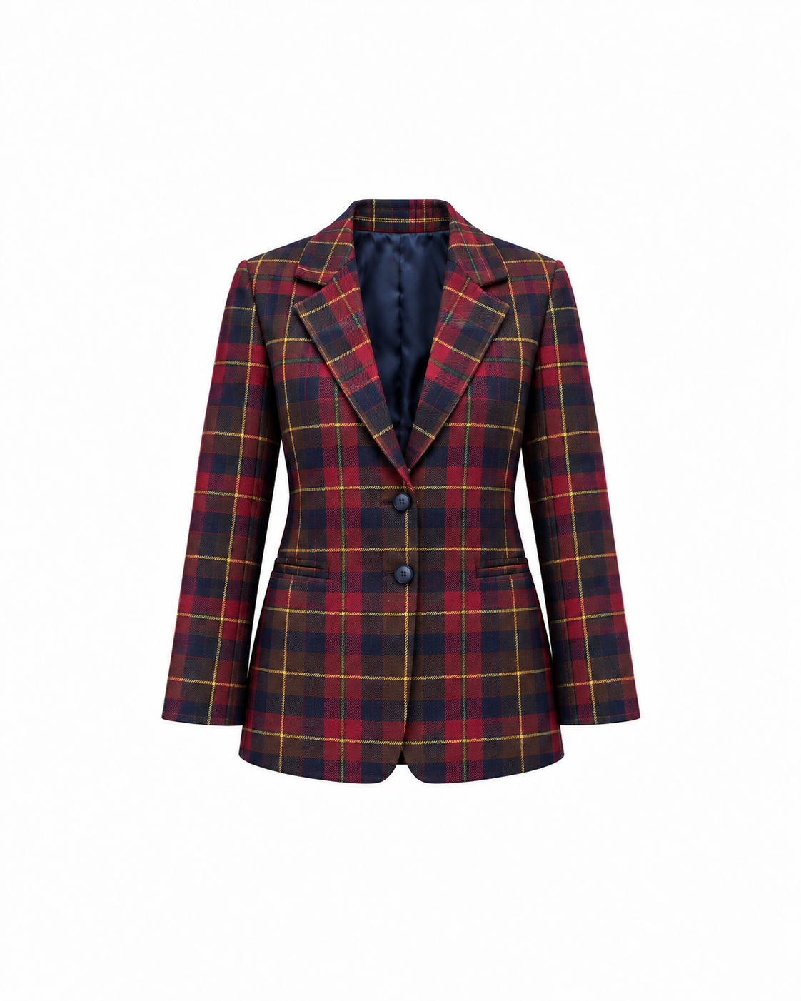 Blazer Em Tartan Escocês Para Mulher