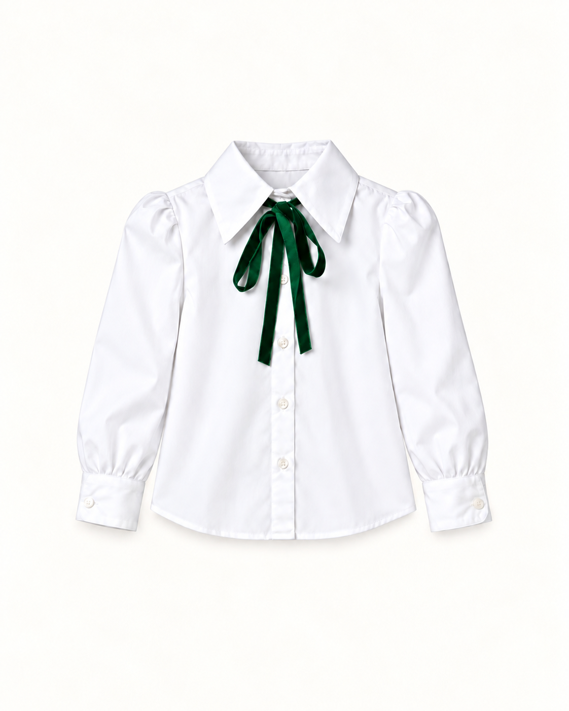 Blusa Oxford Branca Com Laço