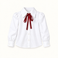 Blusa Oxford Branca Com Laço