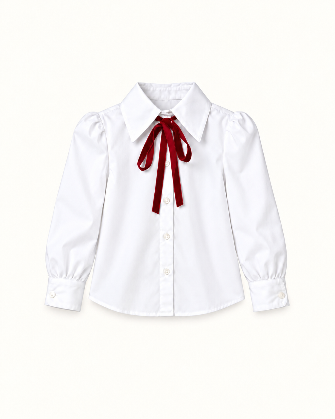 Blusa Oxford Branca Com Laço
