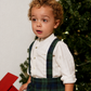 Calção De Tartan Com Alças Para Menino