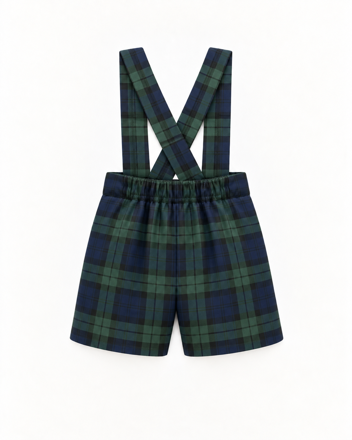 Calção De Tartan Com Alças Para Menino