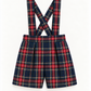 Calção De Tartan Com Alças Para Menino